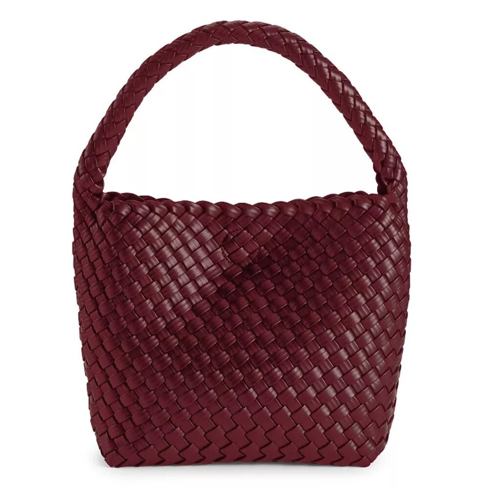 Sonoma Goods For Life Laura Woven Hobo Bag - Color: Maroon Rose